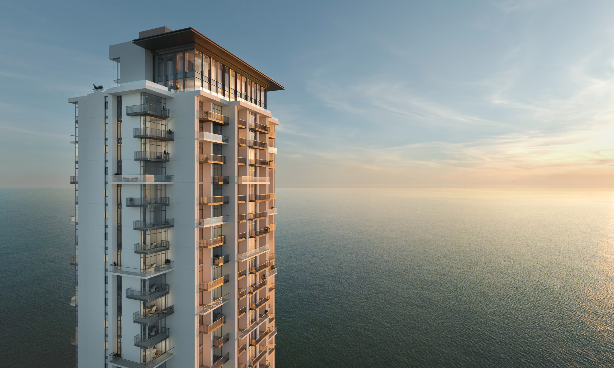 Sea side apartment dubai rendering image